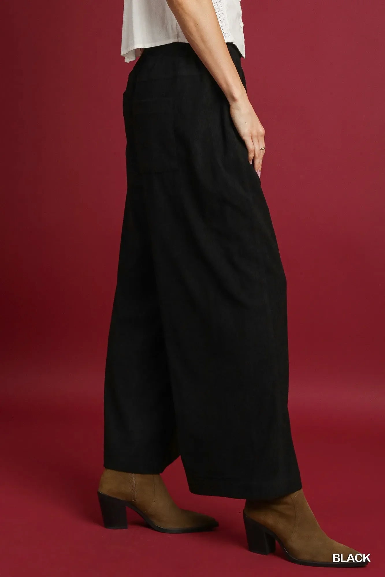 Black High-Waisted Palazzo Pants – Wide Leg, Pockets & All-Day Comfort